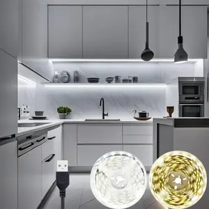 USB 5V White Light Strip, 1 Count LED Light Strip with USB Socket Control, Ambient Light Strip for Living Room, Cabinet Back Decoration, Bedroom Ambient Lighting, Led Strip Lights