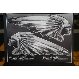 CLEARANCE-Chief Warbonnet Tank Decal Set - Black & White