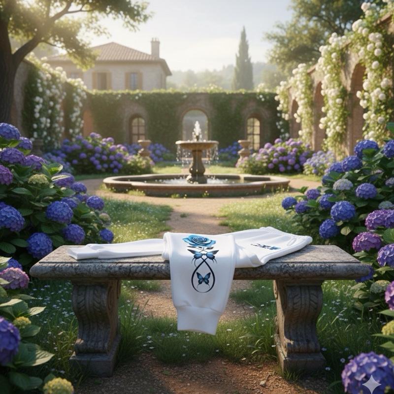 Casual High Quality Outdoors Women's Pants Sweatpants with Blue Rose & Butterfly Print Elastic Band Trousers Jogging Drawstring Sports