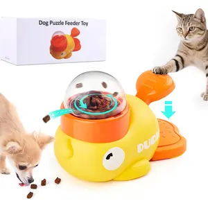 Interactive Cat Puzzle Treat Dispenser Toy, Duck-Shaped Food Slow Feeder for Cats and Small Dogs Enrichment, IQ Training and Exercise 8.6 Inches