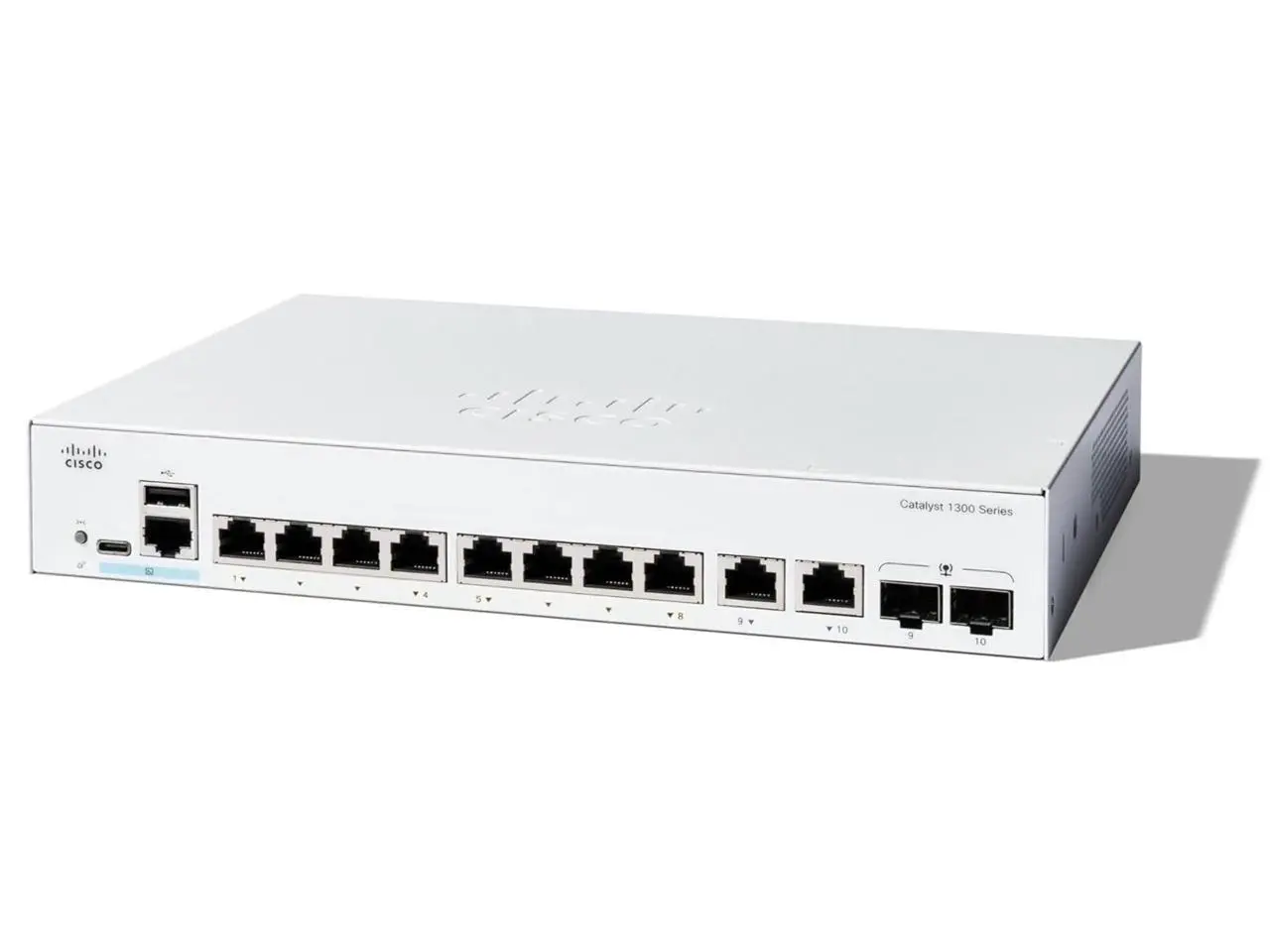 Cisco Catalyst C1300-8T-E-2G Ethernet Switch 10 Ports - Manageable - Gigabit Ethernet - 10/100/1000Base-T, 1000Base-X - 3 Layer Supported - 2 SFP Slots - 10.65 W Power Consumption