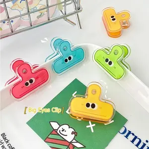 Cute Face Design Binder Clip, 4 Counts/set Multicolor Acrylic Binder Clip, Planner Clips, Paper Clamp, Office Decorative Supplies