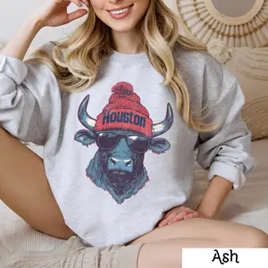 Vintage Houston Football Sweatshirt, Trendy Fan Gifts, Game Day Crewneck, Retro Texans Apparel, Team Wear, Trendy Gift, Football Fan Shirt