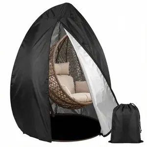 Outdoor egg chair cover with zipper,Waterproof cover for hanging chair,Storage bag with black waterproof lining