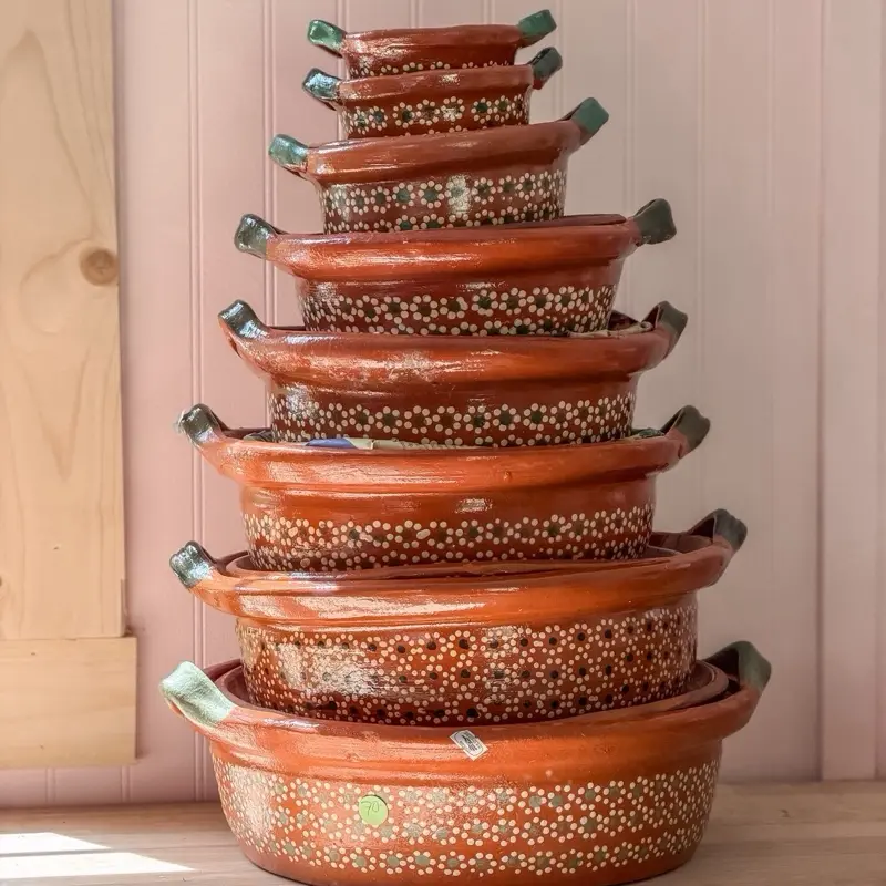 Cazuela Barro Sin Plomo Con Tapa - Traditional Clay Pot with Lid for Cooking and Baking - Ideal for Authentic Recipes and Meals