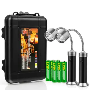 【buy one and get one free】Barbecue Grill Light Grilling Accessories,outdoor kitchen,Father's Day Gifts for Men Dad Boyfriend Husband, Outdoor BBQ Magnetic LED Lights Flexible Gooseneck Weather Resistant Batteries Included 2 Pack