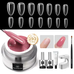 Nail Glue for Rhinestones, 2Pcs Gem Glue for Nails, Super Strong Nail Rhinestone Glue Needle Designs, Adhesive UV LED Gel Glue for Crystal Diamonds Jewelry Decor (15g+35g Glue)