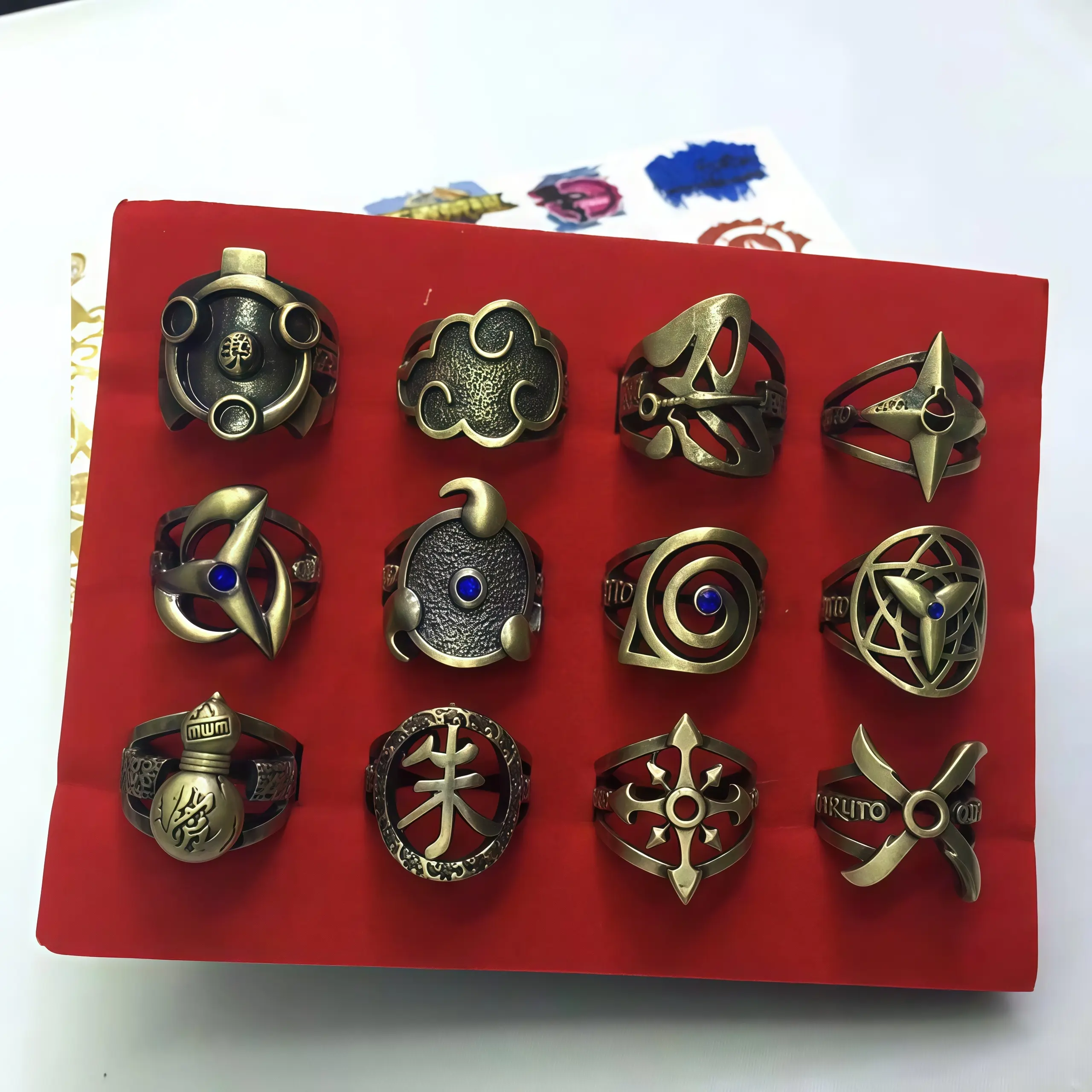 Anime Style Ghost Alloy Jewelry Set Ghost Pendant Necklace Adjustable Open Ring Gothic Streetwear Unisex Cos Outfit Accessory Trend Collectible Gift Sharingan Akatsuki Gaara