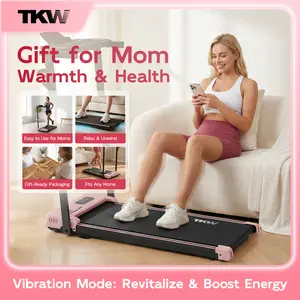 TKW 4-in-1WalkingVibration pad, Lightweight UnderDeskWalking pad Treadmill, 220-300lbs Weight Capacity,Low-Noise Motor Walking Pad,withHandle, Remote Control & Wheels for Easy mobility, LEDDisplay, Portable Under Desk Treadmill