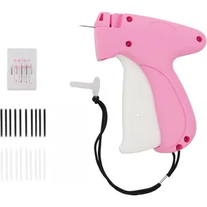 Gun for Clothes, Tag Gun,Quick Clothing Fixer-Includes 6 Needles,1000 Black,1000 White (Pink)