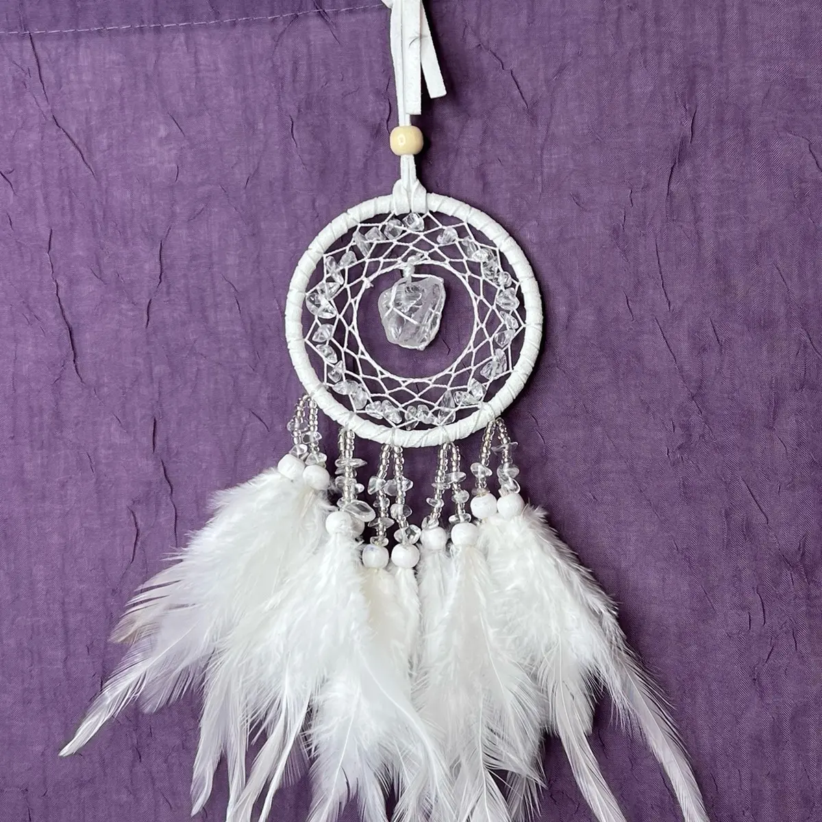 Natural Crystal Dreamcatcher Wind Chime for Home Decor and Energy