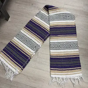 Mexican Saltillo Beach Blanket - Traditional Serape Design