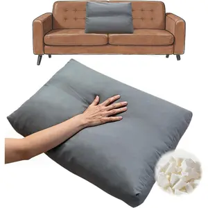 Replacement Shredded Foam Sofa Back Cushion — Soft Couch Pillow Insert with Foam & Polyester Fiber Fill, Removable Pillowcase for Couch/Sofa/Bed (26 × 18 × 5 in)