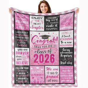 Graduation gift, 2026 graduation gift for her/females, college student gift, soft and comfortable blanket for home, office, travel, and camping use, an essential item for comfortable bedding