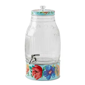 Delaney 2-Gallon Glass Drink Dispenser with Metal Stand, Ideal for Drinkware and Jugs Beverage Stylish