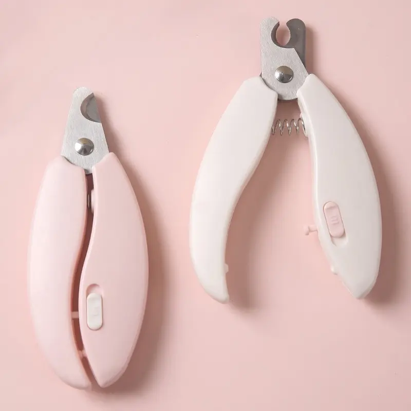 Pet nail clipper with LED light for preventing bleeding. Cat nail clipper with round hole. Dog nail cutter. Nail art clippers.