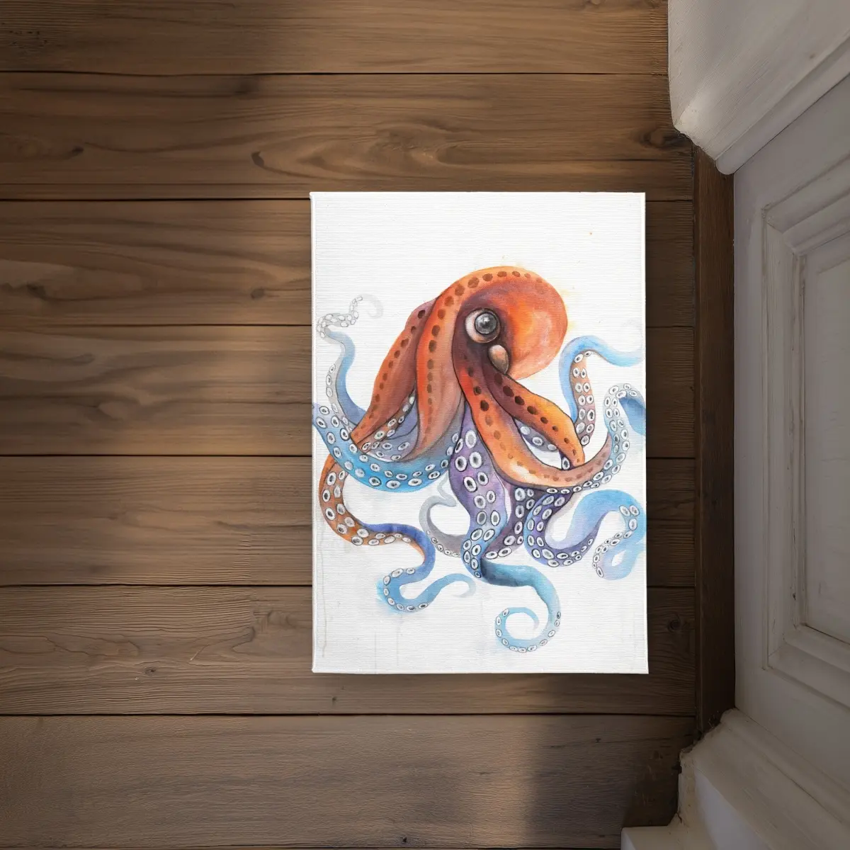 Begin Home Decor CODM1724AGCT73 17 x 24 in. Funny Colorful Octopus Door Mat - Indoor Outdoor Home Decor
