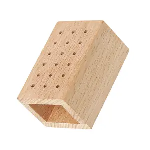 Wooden Nail Drill Bit Holder & Organizer for Manicure Tools