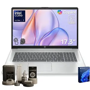 HP Pro Business Copliot AI Laptop PC, 17.3" Touchscreen, Ultra 7 255U, Up to 32GB DDR5, Up to 2TB SSD, Wi-Fi 6, Webcam, Backlit Keyboard, Fingerprint Reader,Win 11 Pro,Silver,Accessories