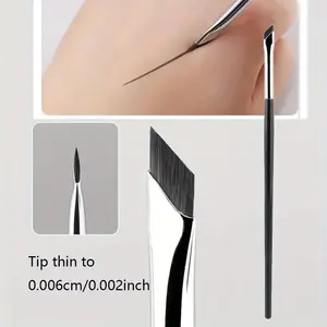 【Free shipping】Fine Angled Eyeliner Eyebrow Brush, Sickle Ultra Thin Slanted Flat Angle For Silkworm Details Eye Makeup Beauty Cosmetic Tool