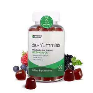 Houston Enzymes Bio-Yummies ES1 Postbiotic Gummies - 60 Count, 100% Natural, Gluten-Free, Tasty Fruit Punch Flavor, Supports Digestive Health