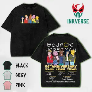 Bojack Horseman Wash -Shirt , Back and Front Print, Superhero Fans | Great Gift For Fans graphic tee Cotton Fabric Top Womenswear streetwear lover
