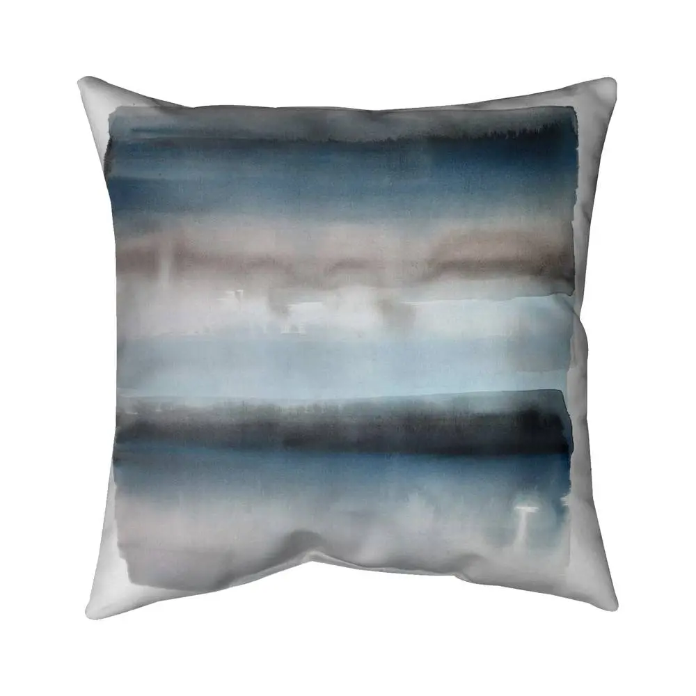 212 MAIN 16x16 in. Blue Stripes Illustrative Pattern Decorative Cushion - Throw Cushion, Textile Home Soft Furnishing Accessory, Decorative Cushions