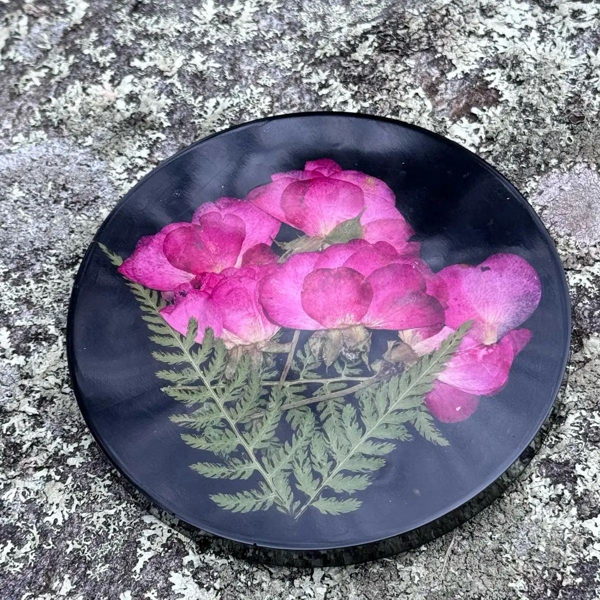 Floral Resin Coaster/hot cold/real flowers