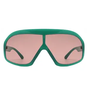 Oversize Retro Square Shield Tinted Curved Fashion Sunglasses Oversized Vintage Square Shield Colored Curve Fashion Sunglasses Beach Resort Leisure Music Festival Driving Road Trip Outdoor Party Festival Outdoor Dining City Shopping Glasses 20232312S