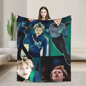 Soft Blanket Picnic Ilia Malinin Collage Throw Blanket Graphic  Bedspread For Living Room Flannel Cozy Blanket Suitable for beds and sofas can also be given as a gift