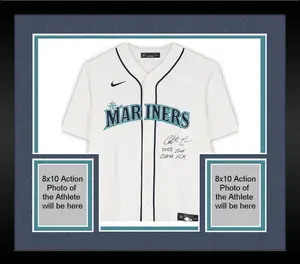 Framed Colt Emerson Seattle Mariners Autographed White Nike Replica Jersey with "2023 22nd Overall Pick" Inscription - Fanatics Authentic Certified