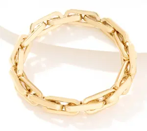 Silver Style Paperclip Chain Stretch Bracelet, Sterling Silver