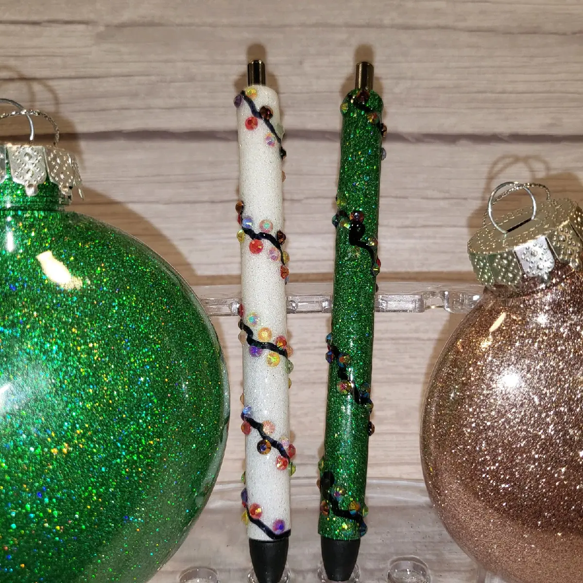 Christmas Lights Bejeweled Glitter Pens