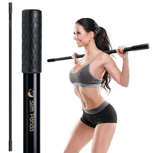 Silm Panda Yoga Stick Made from Natural Bamboo - Stretching Stick for All Fitness Levels - Stretch Stick with Non-Slip Handles for Mobility, Balance & Physical Therapy