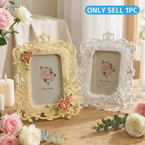 Creative Resin European Style 3D Rose Frame, Home Desktop Decor, Home Decor Accessory, Photo Display & Photography Prop, Desk Decoration, High Quality Frame, Picture Frame