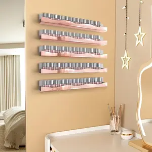 Mirror Acrylic Nail Polish Rack, 15 Inch Wall Mounted Shelf, Organizer for Nail Polishes & Accessories