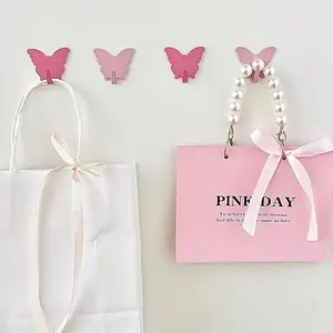 3pcs Home Butterfly Hook Strong Adhesive Non drilling Door Rear Wall Non marking Load bearing Adhesive Hook
