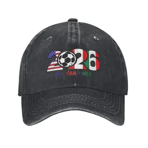 2026 Soccer Hat USA CAN MEX Embroidered Baseball Cap Adjustable Football Fan Cap Sports Dad Hat Gift for Men Women