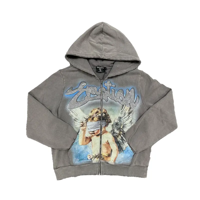 Grey “Rhinestone” Hoodie