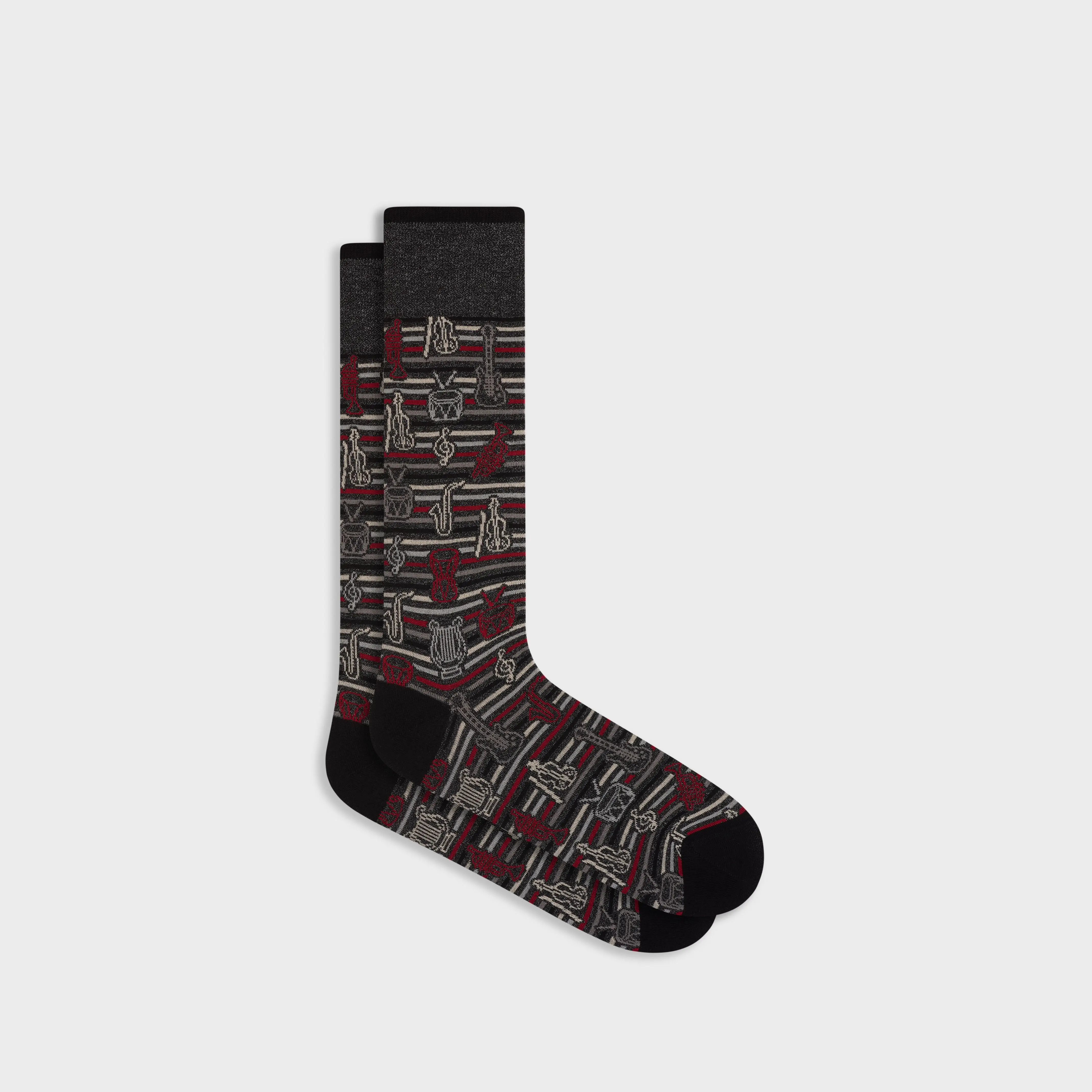 Music Motif Mid-Calf Socks