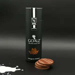Goalz Sugar-Free Milk Chocolate - Diabetic & Keto Friendly Less than 1g Net Carb. 60% Dark Vegan. All Natural Ingredients. Great Keto Snack. Ethically Sourced Cocoa. No Sugar Alcohols, No Artificial Sweeteners.Non-GMO Soy-Free Keto Dessert.