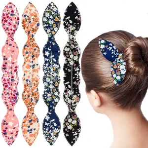 4 Pcs Hair Bun Maker, Donut Buns for Hair, French Twist Hair Tool, Updo Hair Accessories, Bun Makers forWomen & Girls Hair Styling Accessories summervibes