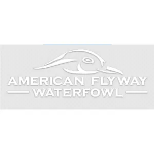 American Flyway Waterfowl Window Decal - Original Design with Detailed Text and Iconic Waterfowl Logo Vehicle Exterior Decoration Stylish Car Merch Truck Sticker, Decals Stickers, Multipurpose Car Decal