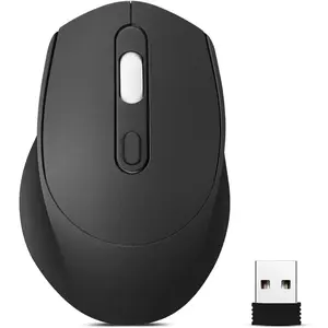 Wireless Bluetooth Mouse,Dual Mode Rechargeable Silent Slim Laptop Mouse,Portable(BT5.2+USB Receiver) Computer Mice,for Laptop,Desktop Computer,ipad Tablet,Phone,Mac (Black)