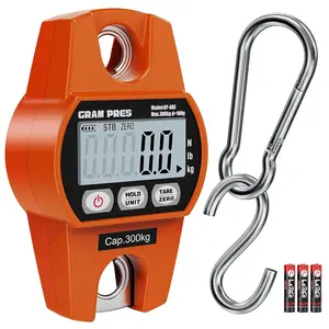 Digital Hanging Scale, Mini Crane Scale 660LB/300KG, Deer Hunting Scales, Digital Scale with Hooks for Farm Fishing, Fish, Luggage Outdoor