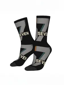1 Pair Hip Hop Halloween Vintage 67 Six Seven Meme Crazy Men's compression Athletic Activewear Socks Unisex Pop Fashion Cartoon Harajuku Pattern Printed Seamless Printed Funny Novelty Crew Sock Christmas Decoration Gift Xmas