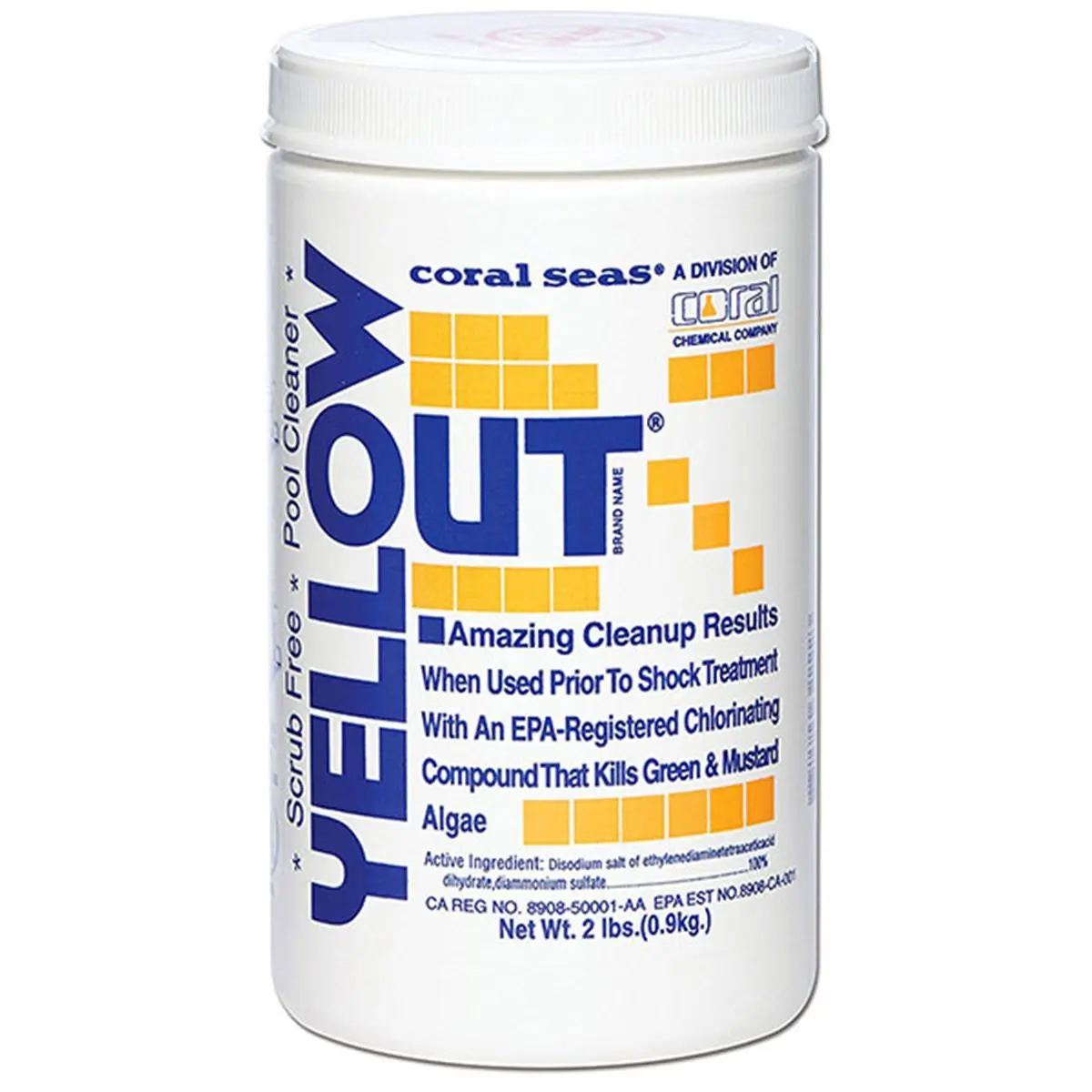 212 MAIN Bio Lab Yellow Out Algaecide Algae Killer, 2 lbs Pool Cleaner, Fast-Acting Formula for Green & Mustard Algae, EPA Registered, Can Be Used with All Pool Surfaces, Prior to Shock Treatment, Typical Results in 24 Hours