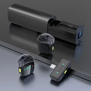 Plug &Play Noise Reduction Wireless Lavalier Microphone for Interview Video Podcast Vlog Livestream With Drawer Charging Case