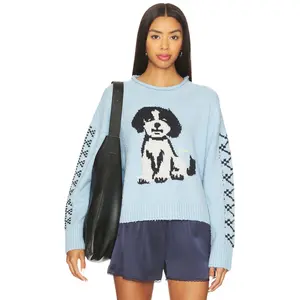 Free People Story Book Sweater in Clear Skies Combo