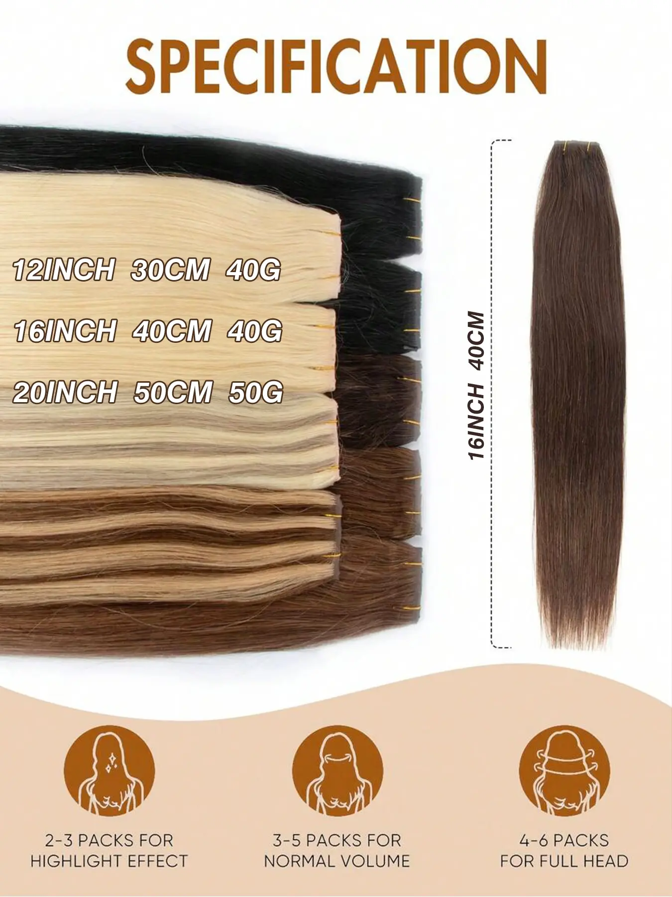 Undetectable Hair Extensions - 30-50 Inch Invisible Hair  display picture 1